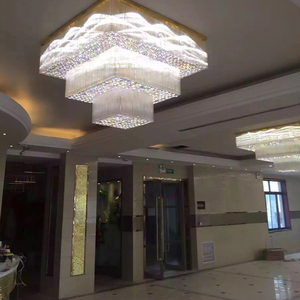 2019 diseño redondo de lujo moderno restaurante de <span class=keywords><strong>hotel</strong></span> decorativo dorado gran luz led de techo - Product Image 3
