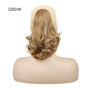 Vente en gros pas cher Bob perruque 12 pouces <span class=keywords><strong>cheveux</strong></span> bouclés lâche vague pince <span class=keywords><strong>cheveux</strong></span> extension de queue de cheval pour les femmes perruque <span class=keywords><strong>cheveux</strong></span> humains - Product Image 5