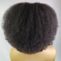 100% cheveux humains Afro crépus bouclés 4C perruque couleur naturelle haute densité faite à la machine/dentelle frontale transparente HD dentelle perruque personnalisée