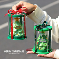 Boîte à gâteau de Noël transparente circulaire de 2 pouces, mini, biodégradable, en plastique alimentaire, pour pâtisserie