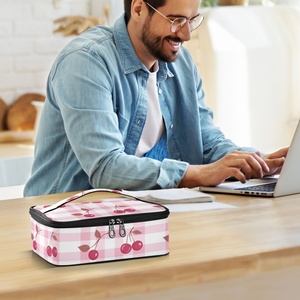 New Arrival Custom <b>Sublimation</b> Checked Print Insulated Thermal Cooler Lunch Bags for Kids Adults Food Delivery - Product Image 5