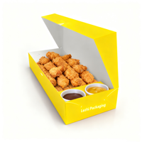 Churros personnalisés d'usine à emporter frites crêpes poulet popcorn support boîte d'emballage en papier avec insert de trempage Logo