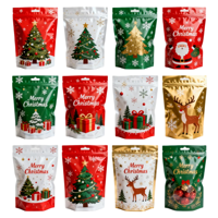 Emballage de friandises pour fête de Noël avec poignée, fermeture magnétique, carton alimentaire, doublure en éponge, pelliculage mat