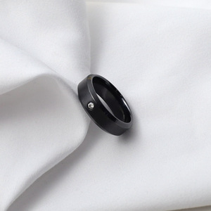 Pure <b>Titanium</b> <b>Ring</b> Men's Simple Diamond Flat Band Everyday Wear Geometric Design Jewelry - Product Image 3