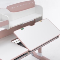 Ensemble table et chaise d'étude pour enfants, rose, moderne, en plastique, réglable en hauteur, haut de gamme, extra-large, pour chambre d'enfant ou école