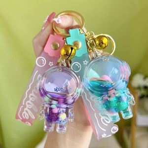 Kawaii Girl Boy Keyring Holder Creative Floating Oil Acrylic Bagpack Pendant Car <b>Key</b> <b>Ring</b> Cute Liquid Astronaut Keychain - Product Image 3