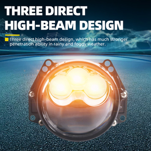 Sanvi LK83 Three Direct 3-inch LED Car Headlight 80W Bi LED H4 Lens 12V 6500K 14330lm New Universal Fitment - Product Image 4