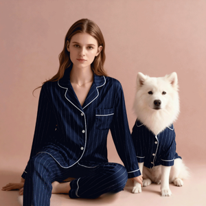 कस्टम लक्जरी डिजाइन कुत्ते पजामस पॉलिएस्टर कपास पालतू जानवर आरामदायक और सांस लेने योग्य माता-पिता-बच्चे के कुत्ते सेट कपड़े - Product Image 2