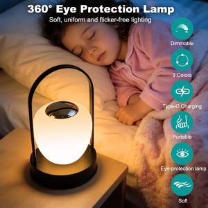 Lampe tactile LED rechargeable, veilleuse pour enfants, projection chaude, base d'ampoule E26, construction en plastique, pour chambre à coucher, terrasse, utilisation en extérieur - Product Image 3