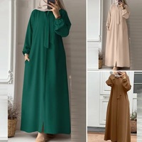 Abaya islamique modeste pour femmes de Malaisie, jupe longue fluide, vêtement musulman traditionnel, polyester respirant, coupe ajustée, printemps-été