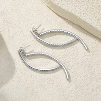 Boucles d'oreilles pendantes en argent sterling 925 avec moissanite doublement incurvée pour femme, couleur D, pureté VVS1