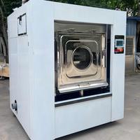 Nouvelle Laveuse-Extracteur Industrielle à Vapeur Robuste de 30 KG pour Blanchisserie Hospitalière, avec Barrière Sanitaire et Lavage en Acier Inoxydable