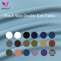 Tissu interlock double maille effet peau de pêche en stock usine, 74% Nylon 26% Spandex, 230 g/m², 150 cm, extensible dans les 4 sens, pour vêtements de yoga