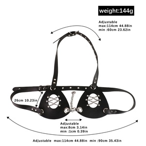 QKKQ Lencería Erótica Sexy, Sujetador BDSM, Restricción de Senos, Sujetador de Cuero, Pinzas para Pezones, Juguetes Sexuales para Parejas, Lencería Erótica para Mujer - Product Image 3