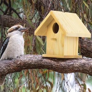 Nichoir en bois suspendu pour l'extérieur, certifié FSC et BSCI, pour les oiseaux-chanteurs, les colibris, les perroquets, les chardonnerets bleus, nichoirs pour oiseaux sauvages - Product Image 5