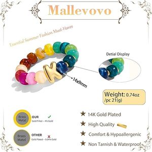 Bracelets et Joncs de Mode Faits Main avec Perles Lettres en Acrylique, Perles en Résine, Bracelets Jelly et Bijoux avec Perles Lettres Bulle - Product Image 2