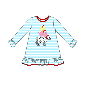 Ropa navideña personalizada de animales de granja para niños, trajes de 2 piezas, vestido con volantes para niños, pelele para niños pequeños, ropa para niños con partidos entre hermanos - Product Image 3