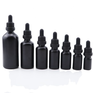 Goteros de vidrio esmerilado negro mate, botellas de aceite esencial, sueros faciales, 30ml, botella de embalaje para cuidado de la piel con tapa de seguridad - Product Image 5