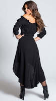 Robe longue vintage disco tendance 2026, noire et rouge, pour bal de promo, quotidien, Halloween, carnaval, pour femme