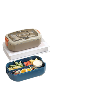 H01 Wholesale Children Cartoon Design Plastic Bento <b>Lunch</b> Box Kids <b>Lunch</b> Box <b>Set</b> With Water Bottle pink - Product Image 2