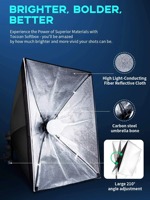 Kit d'éclairage de studio vidéo LED pour photographie et diffusion en direct : Softbox 50x70cm, support 2m, ampoule LED 85W