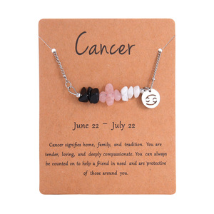 Collana con Combinazione di Dodici Pietre Zodiacali Best Seller, con Ciondolo in Acciaio Inossidabile e Catena in <span class=keywords><strong>Pietra</strong></span> Naturale Irregolare - Product Image 6