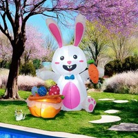 Ornement décoratif lumineux LED pour patio extérieur, panier à œufs de Pâques personnalisé en usine, jouet gonflable de dessin animé en gros