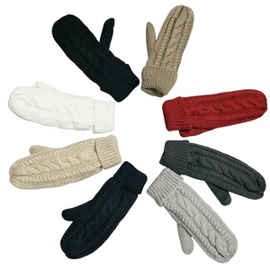 Gants en tricot torsadé pour femmes, couvrants, chauds et thermiques pour l'hiver, couleurs personnalisées, faible MOQ - Product Image 1