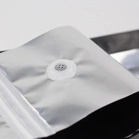 Sac à café personnalisé à fond plat avec valve, pochette d'emballage de café réutilisable à fermeture éclair, pochette autoportante