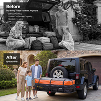 Porte-bagages arrière de voiture, panier de chargement pour attelage, base en acier, barre de protection de 5 pouces, rehausse de 2,5 pouces, compatible avec récepteur de 2 pouces pour SUV, break, camping-car