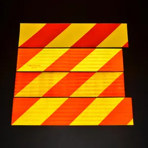 लाल पीला चिंतनशील ट्रक और ट्रेलर के लिए शेवरॉन टेप पैनलों
