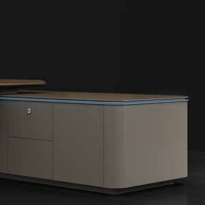 Mesa de oficina de <span class=keywords><strong>director</strong></span> en forma de I de lujo de gama alta elegante minimalista Mdf Manager Office E1 Mdf Solutions Desk Office Executive Desk - Product Image 6