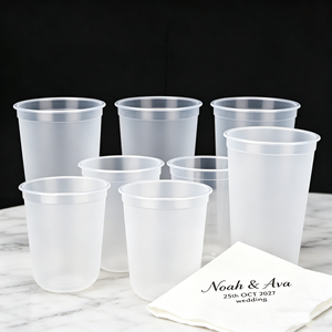 Vasos de Plástico Desechables Ecológicos con Logotipo Personalizado al por Mayor, Vasos de Plástico PP Personalizados de 500 ml y 400 ml para Mascotas, Bodas - Product Image 1