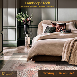 Tapis Oriental Floral de Luxe LandScopeTech Chinoiserie Français Vintage en Laine et Soie de Bambou, Tufté à la Main, Écologique et Antidérapant - Product Image 2