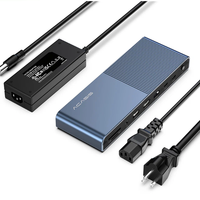 Station d'accueil USB-C en alliage d'aluminium 15 ports, écran 4K 60Hz, USB 3.1 Gen2, Gigabit Ethernet