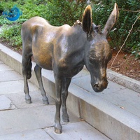 Statue d'âne en cuivre et laiton coulé sur mesure, taille réelle, sculpture en bronze à vendre