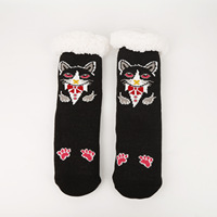 Chaussettes de sol transparentes à motif mignon pour femmes, taille unique, avec logo sur le revers, chaudes pour le printemps, antidérapantes, pour intérieur