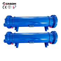 Evaporador de Tubo y Carcasa de Acero Inoxidable Industrial de Alta Calidad Personalizado de Fábrica, Enfriado por Agua de Mar/Agua de Piscina