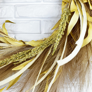 Última Novedad en Flores y Plantas Secas, Corona Artificial de Pampas para Decoración de Puerta Principal, Corona Artificial de Pampas Otoñal - Product Image 6