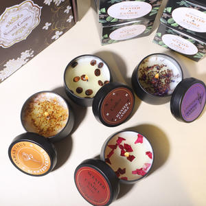 Vela Aromática de Soya LANJO en Lata de Metal, con Flores Secas Naturales de Lavanda, Aroma Curativo, Ecológica, Decoración para el Hogar, Regalo para Fiestas y Pascua - Product Image 6