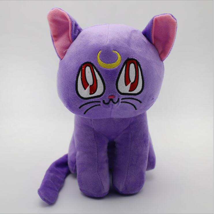 卸売カスタムアニメ紫猫白猫黒猫ぬいぐるみぬいぐるみ動物の