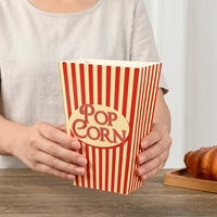 Ensemble de boîtes à popcorn rayées en papier et de sacs transparents pour collations de cinéma