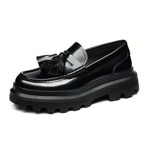 New Leather Business Formal <b>Pointed</b>-<b>toe</b> Engraved Brocade Men's Shoes for Young British Style Men's Leather Shoes - Product Image 3