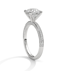 เครื่องประดับสุดคลาสสิกสำหรับผู้หญิงจาก RAAMAA ทองคำขาว 10k 14k ประดับเพชรทรงกลมที่เพาะเลี้ยงในห้องปฏิบัติการ เหมาะสำหรับเป็นของขวัญในงานแต่งงาน - Product Image 2