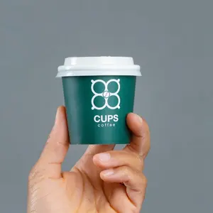 No Pacote Personalizado Impressão Espresso Paper Cup Única Parede Take Away Descartável 4 Oz Papel Quente Copo De Café