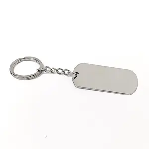 Porte-clés 2.5CM avec chaîne en acier inoxydable plaque métallique lettrage marquage personnalisé Logo numéro de marquage liste de cadeaux