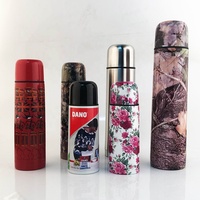 Gelas termos Stainless Steel, botol air olahraga logam, termos Stainless Steel dinding ganda klasik, 500ML, 750ML,
