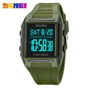 Skmei Digital Watch Men <b>Outdoor</b> Electronic Watch 50M Water Resistant Tpu Strap Multifunctional Alarm <b>Timer</b> Sport Watch - Product Image 2