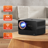 Projecteur LED LCD CR67 économique 1080P 1200 ANSI Lumens 2G+16G WiFi6 Correction trapézoïdale automatique pour la maison, le bureau, l'éducation, l'extérieur, portable