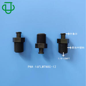 Connecteur femelle Luer en plastique médical PP noir de haute qualité avec filetage NPT 1/4 et filetage externe NPT 1/4 - Product Image 2